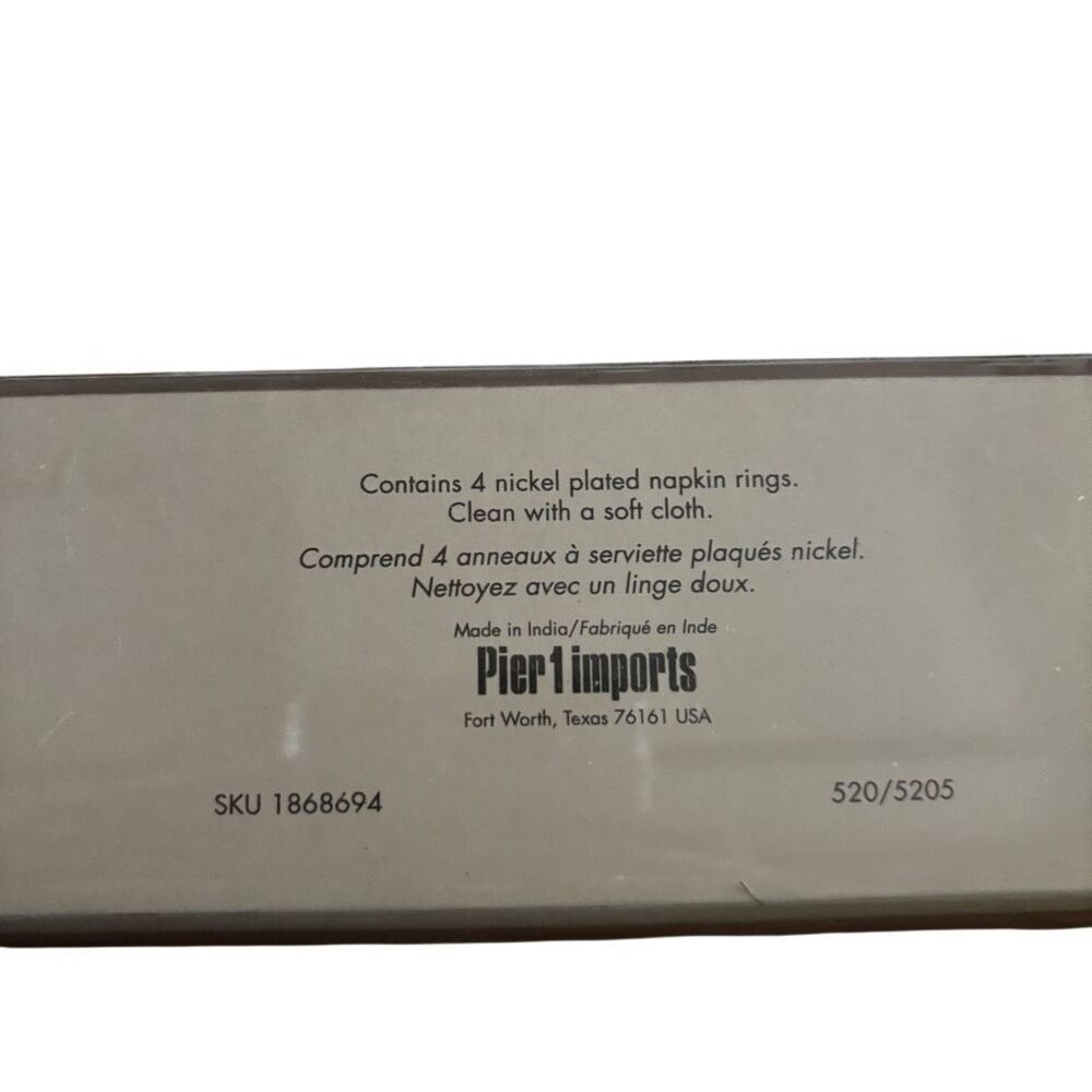 Pier 1 Imports 4 Nickel Plated Elephant Shaped Napkin Rings - Picture 4 of 4
